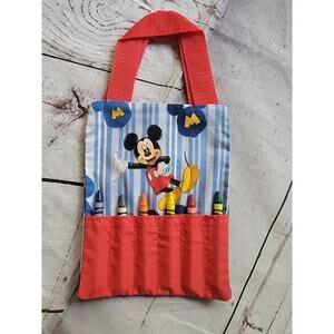 Handmade Mickey Mouse Travel Crayon holder tote Bag Party Favor Unique Gift